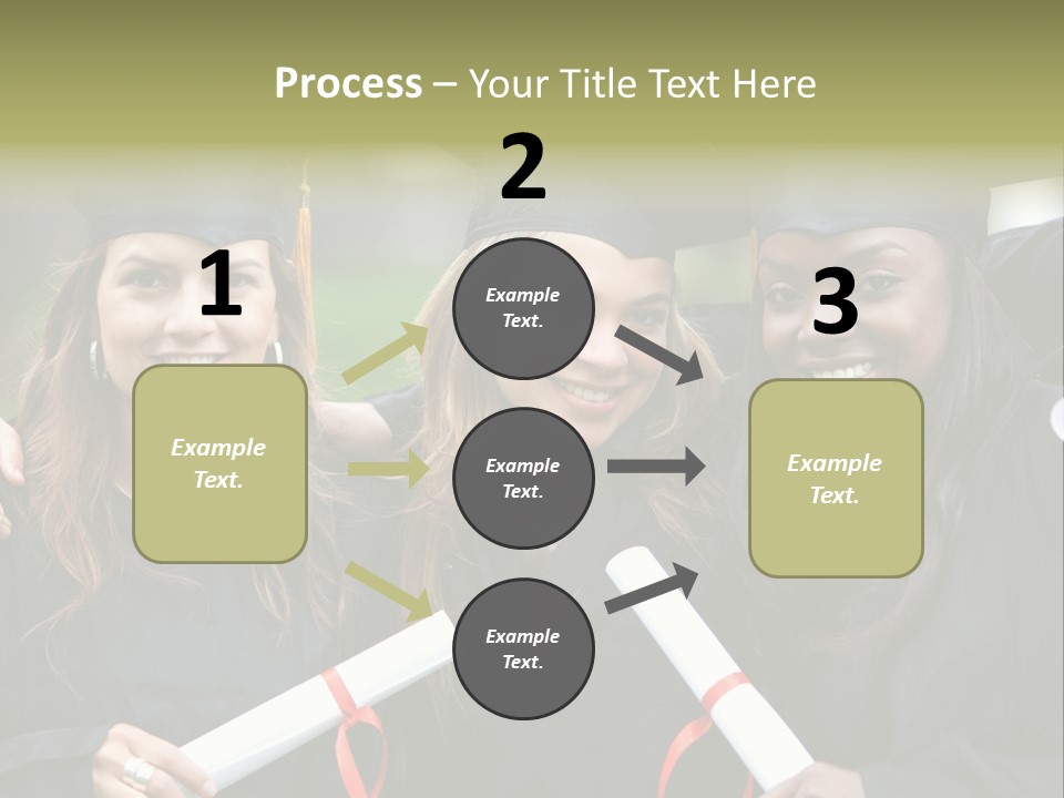 Group Of Graduation Girls Looking Very Happy PowerPoint Template