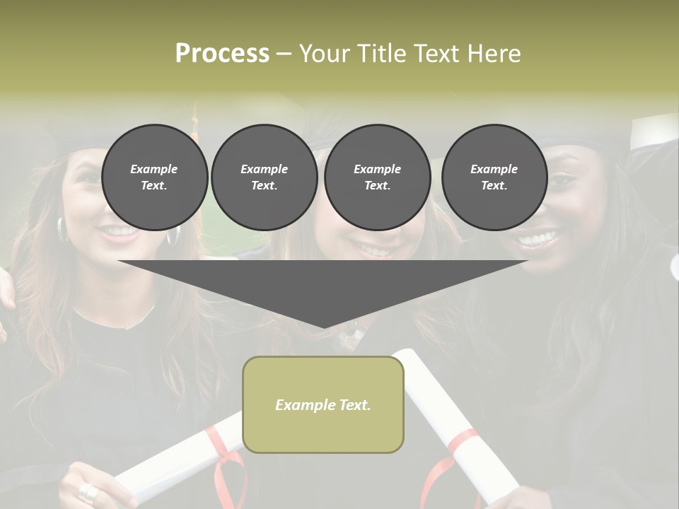 Group Of Graduation Girls Looking Very Happy PowerPoint Template