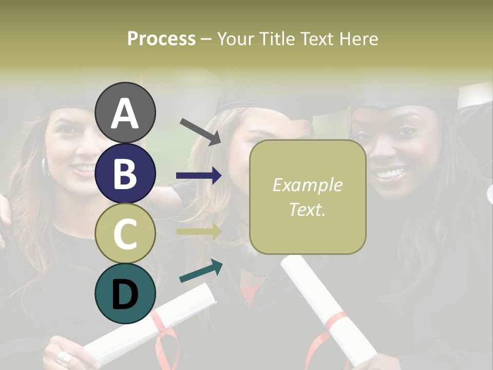 Group Of Graduation Girls Looking Very Happy PowerPoint Template