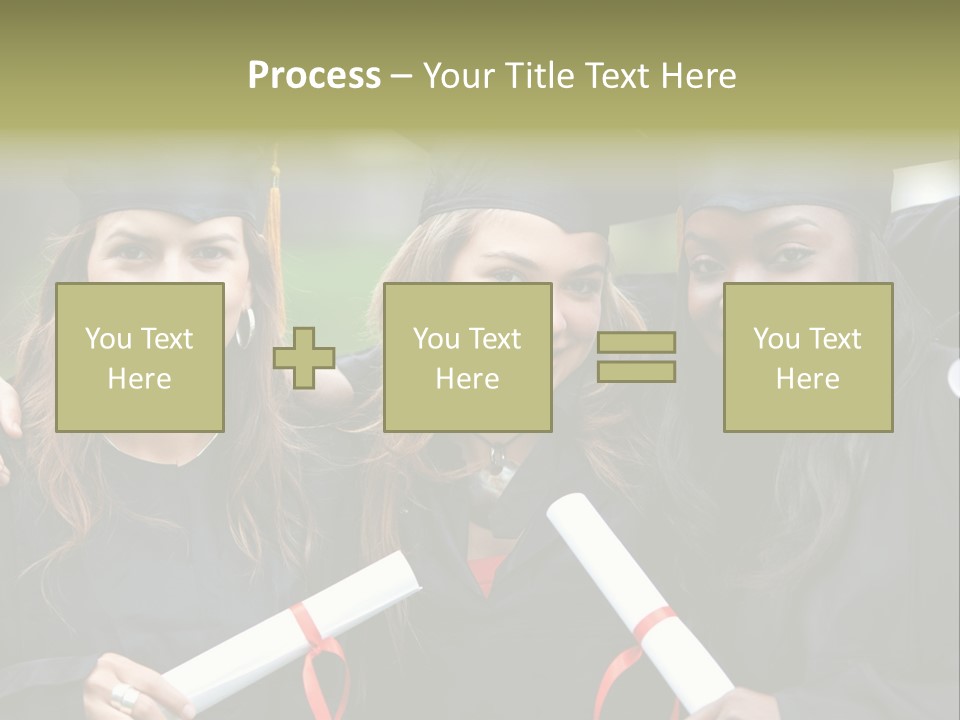 Group Of Graduation Girls Looking Very Happy PowerPoint Template
