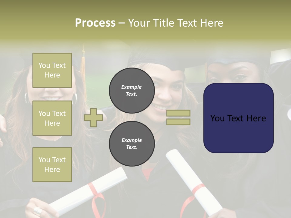 Group Of Graduation Girls Looking Very Happy PowerPoint Template