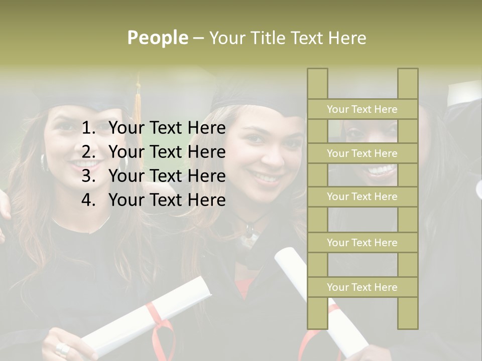Group Of Graduation Girls Looking Very Happy PowerPoint Template