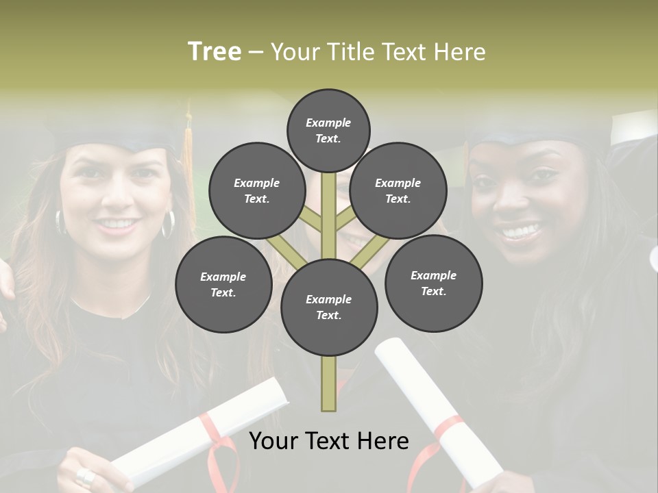 Group Of Graduation Girls Looking Very Happy PowerPoint Template