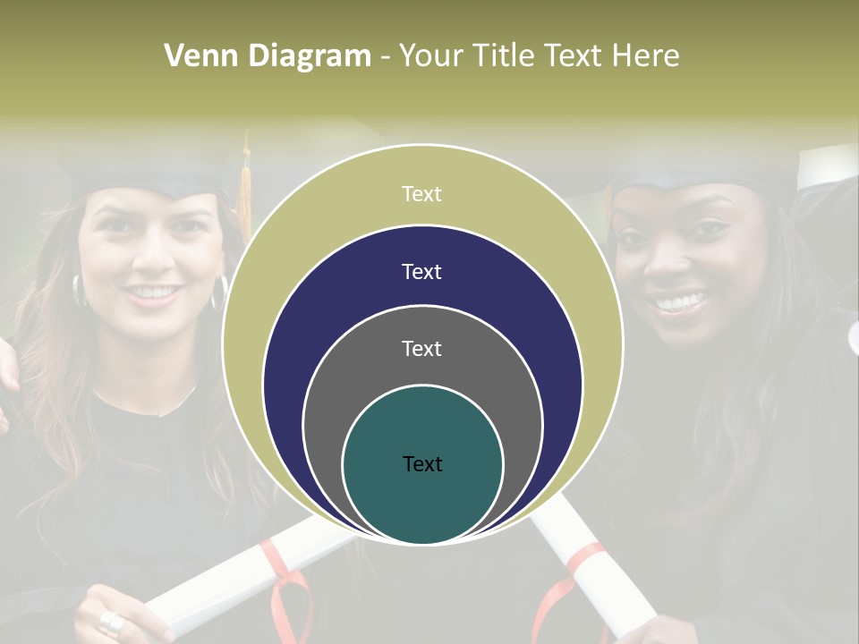 Group Of Graduation Girls Looking Very Happy PowerPoint Template