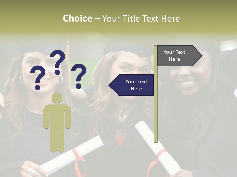 Group Of Graduation Girls Looking Very Happy PowerPoint Template