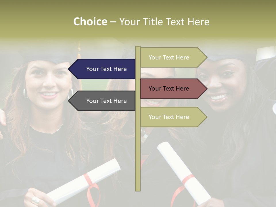 Group Of Graduation Girls Looking Very Happy PowerPoint Template