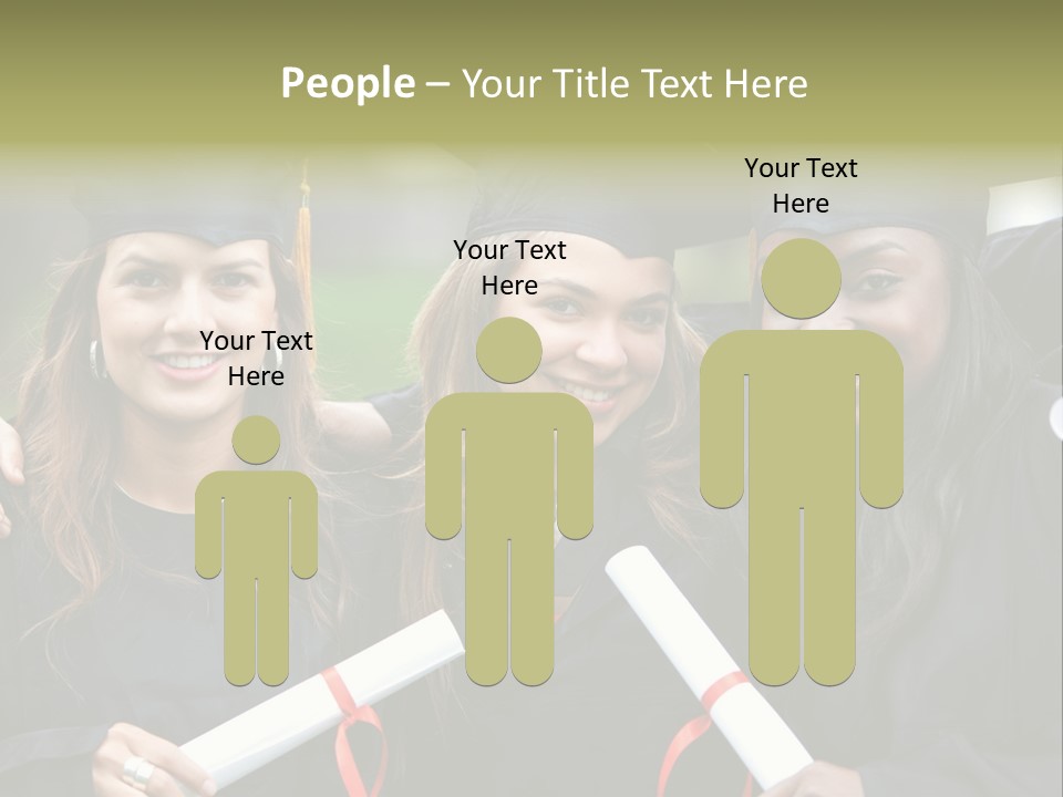 Group Of Graduation Girls Looking Very Happy PowerPoint Template