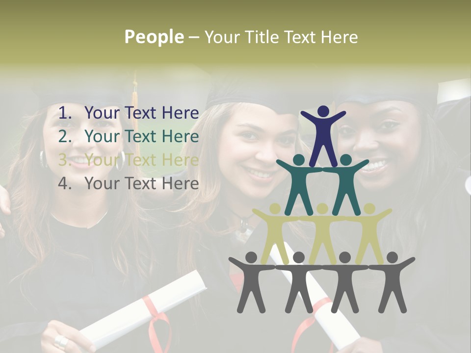 Group Of Graduation Girls Looking Very Happy PowerPoint Template