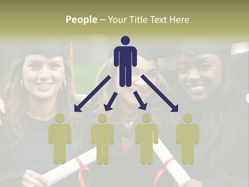 Group Of Graduation Girls Looking Very Happy PowerPoint Template