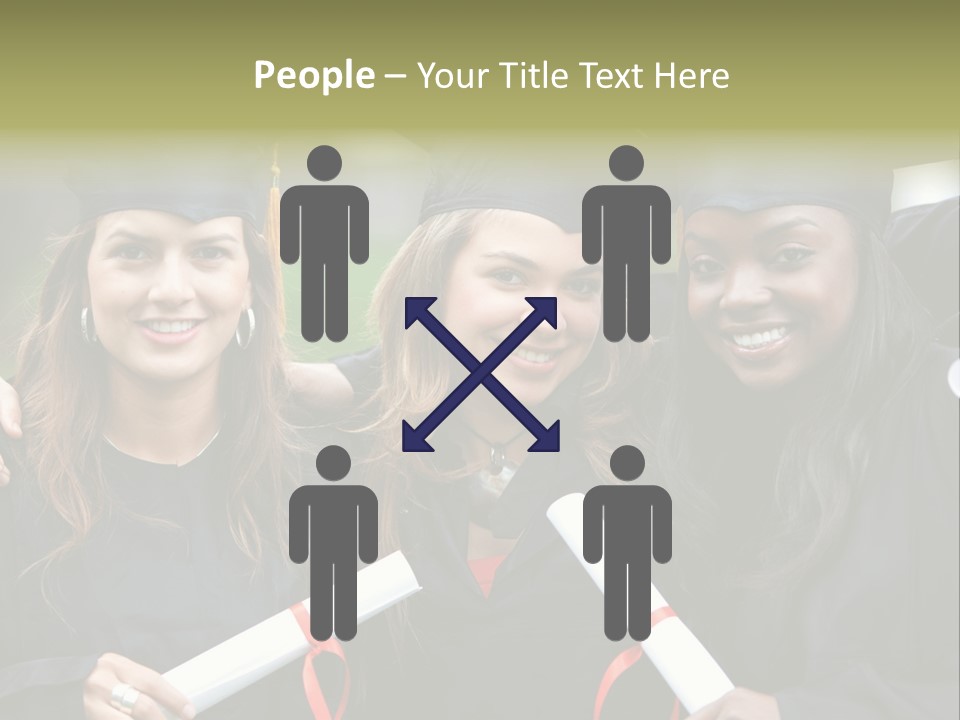 Group Of Graduation Girls Looking Very Happy PowerPoint Template