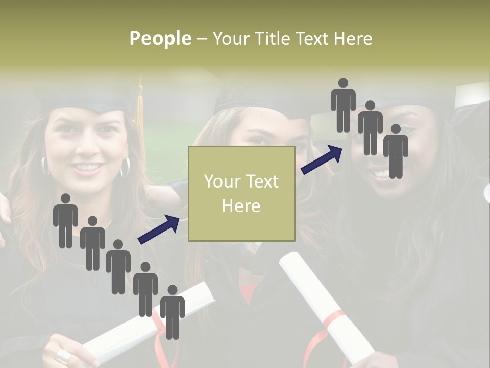 Group Of Graduation Girls Looking Very Happy PowerPoint Template