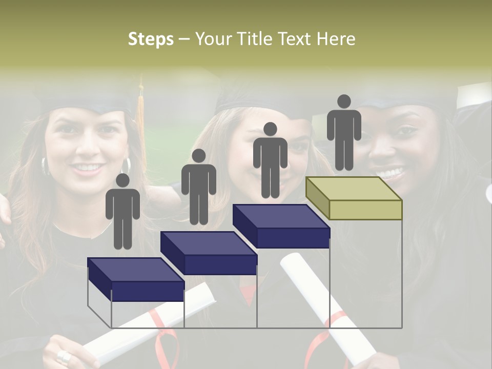 Group Of Graduation Girls Looking Very Happy PowerPoint Template
