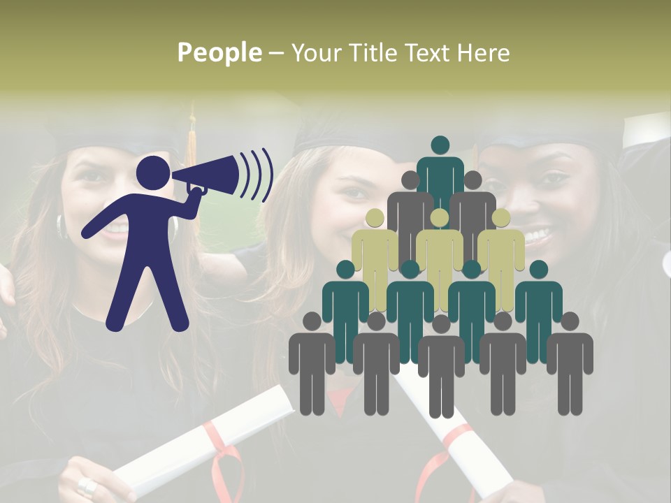 Group Of Graduation Girls Looking Very Happy PowerPoint Template