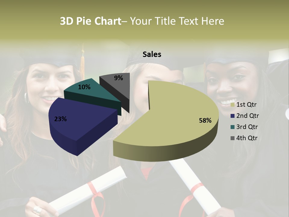 Group Of Graduation Girls Looking Very Happy PowerPoint Template