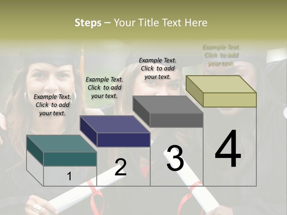 Group Of Graduation Girls Looking Very Happy PowerPoint Template