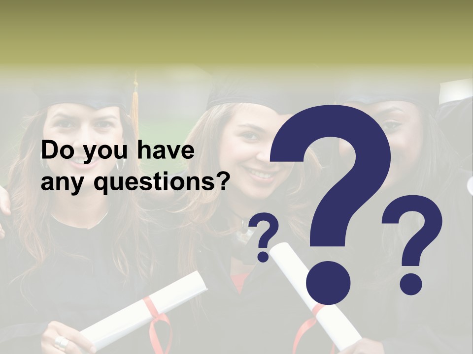 Group Of Graduation Girls Looking Very Happy PowerPoint Template