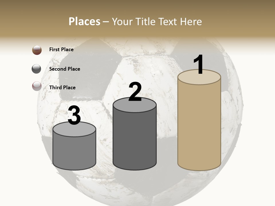 Closeup Of Dirty Soccer Ball On White Background With Clipping Path PowerPoint Template