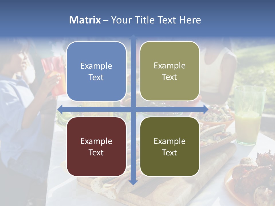Family Dining Al Fresco PowerPoint Template