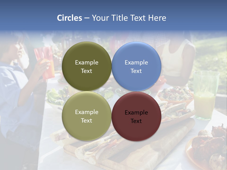 Family Dining Al Fresco PowerPoint Template