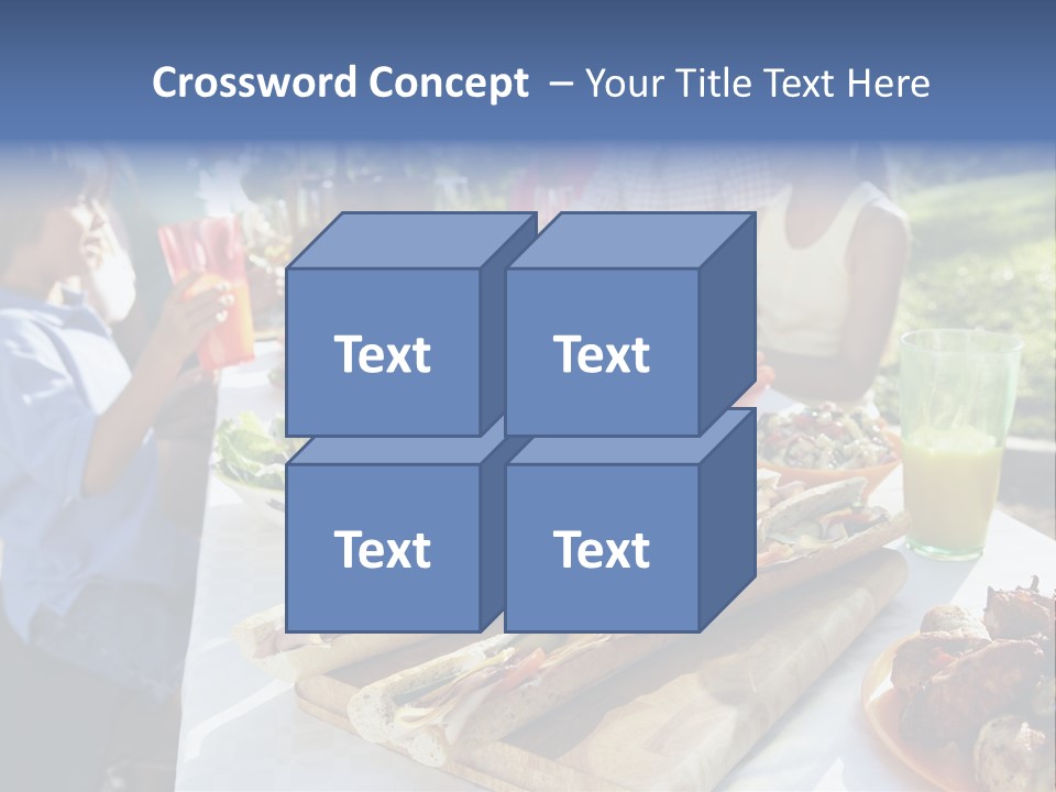 Family Dining Al Fresco PowerPoint Template