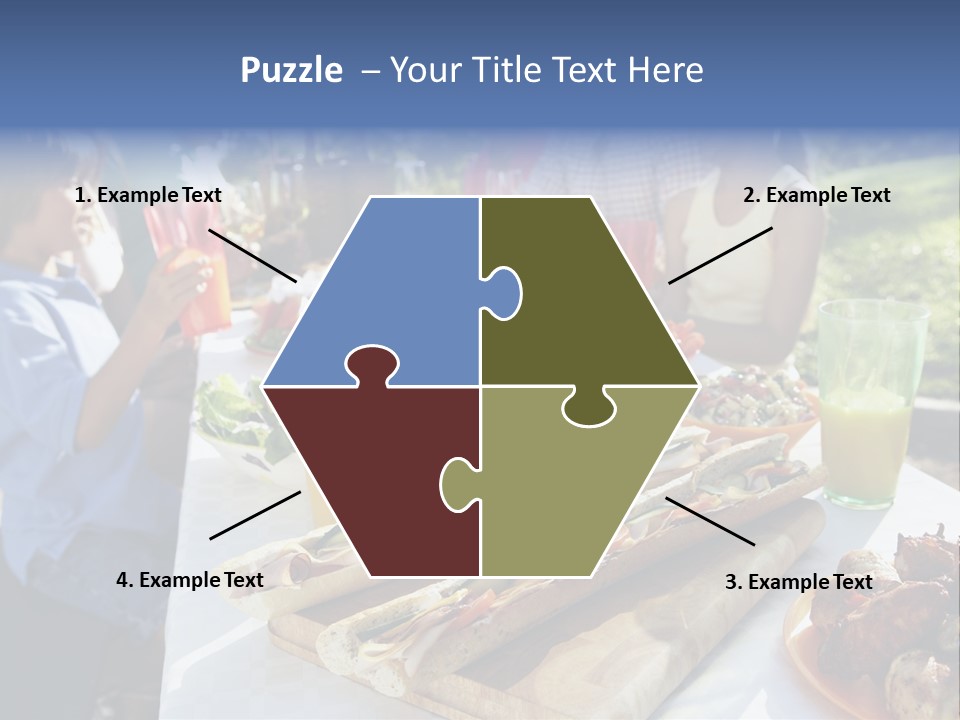 Family Dining Al Fresco PowerPoint Template