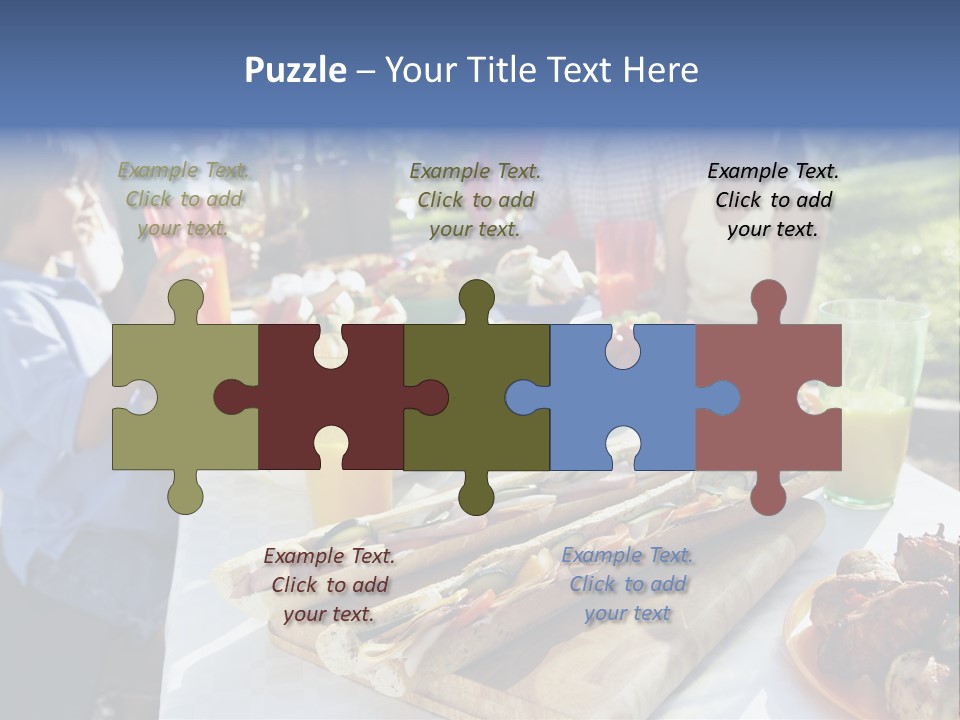 Family Dining Al Fresco PowerPoint Template