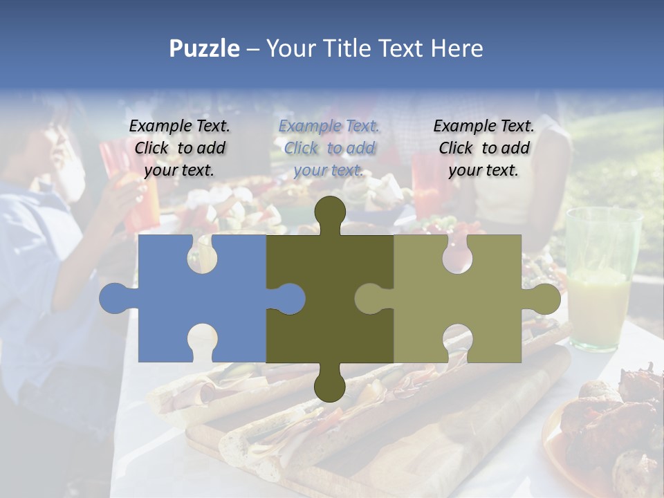 Family Dining Al Fresco PowerPoint Template