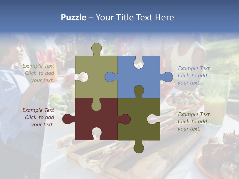 Family Dining Al Fresco PowerPoint Template