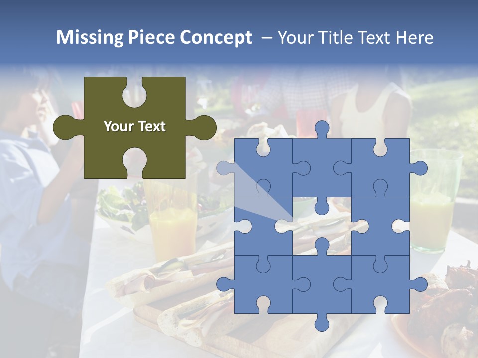 Family Dining Al Fresco PowerPoint Template