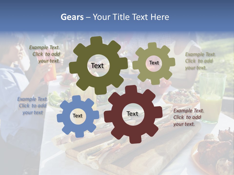 Family Dining Al Fresco PowerPoint Template