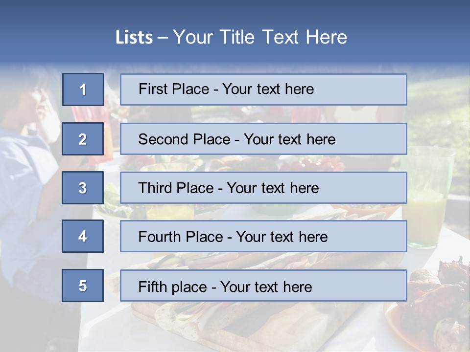 Family Dining Al Fresco PowerPoint Template
