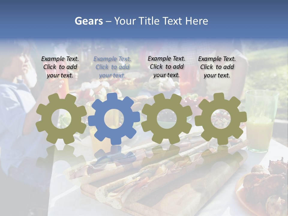 Family Dining Al Fresco PowerPoint Template