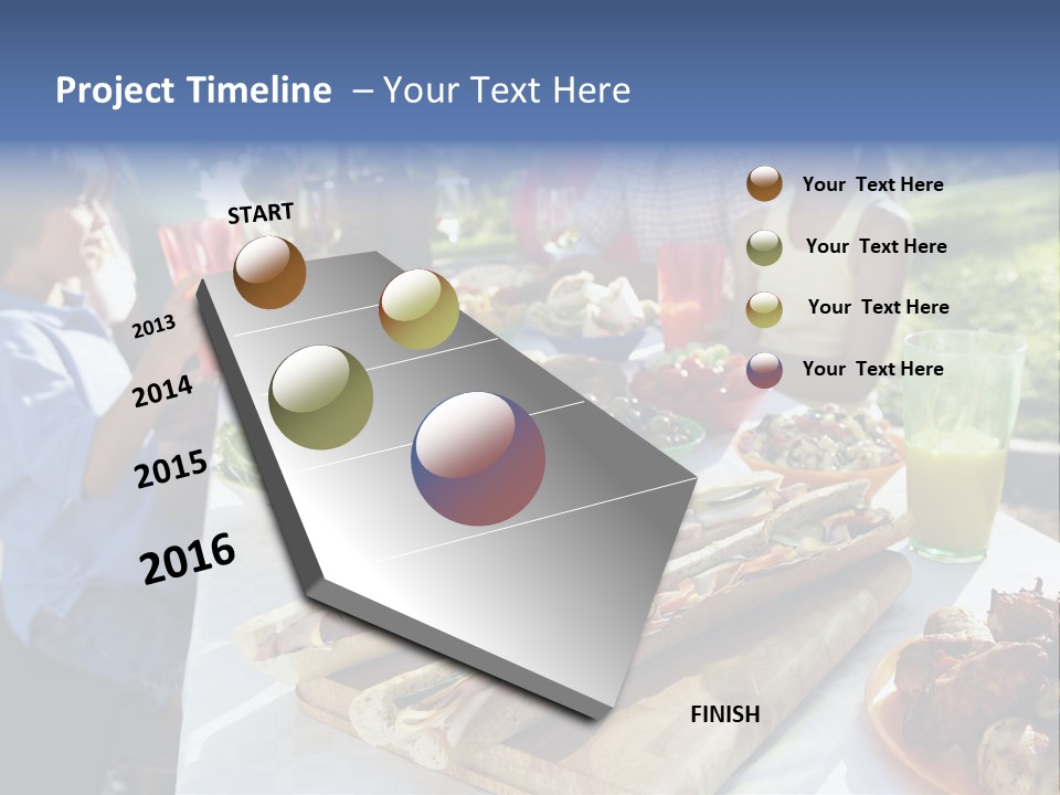 Family Dining Al Fresco PowerPoint Template