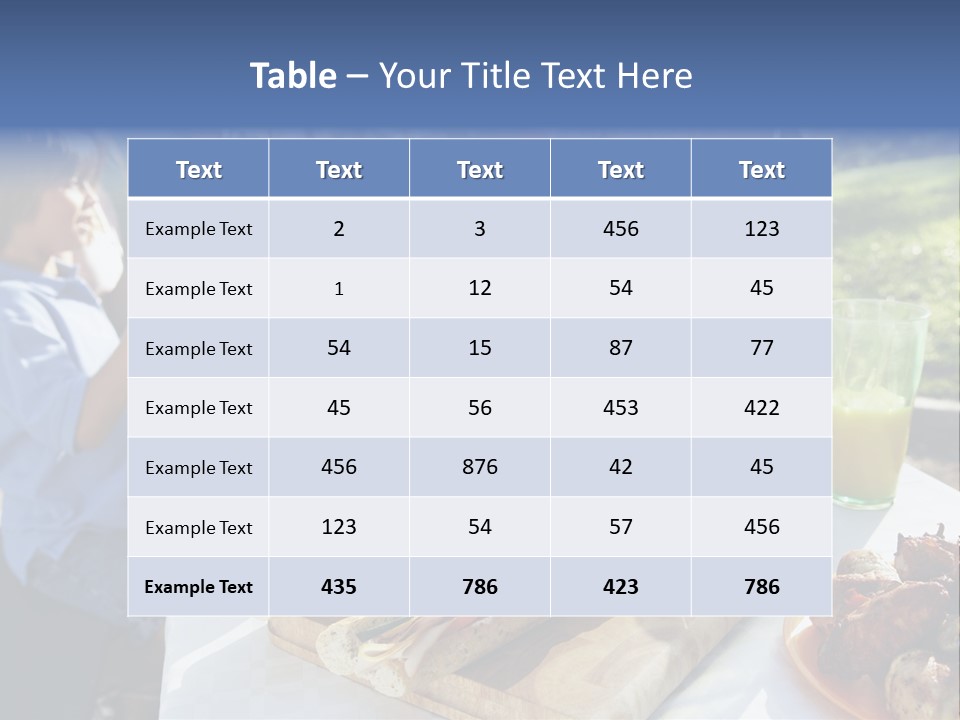 Family Dining Al Fresco PowerPoint Template