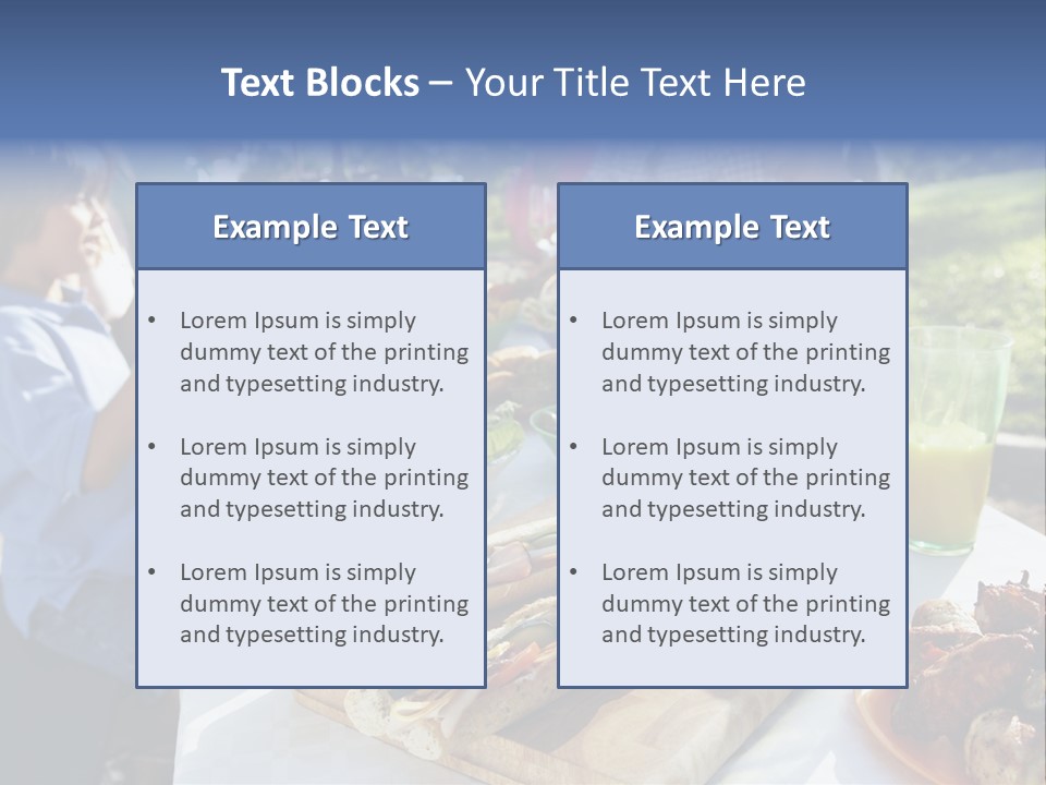 Family Dining Al Fresco PowerPoint Template