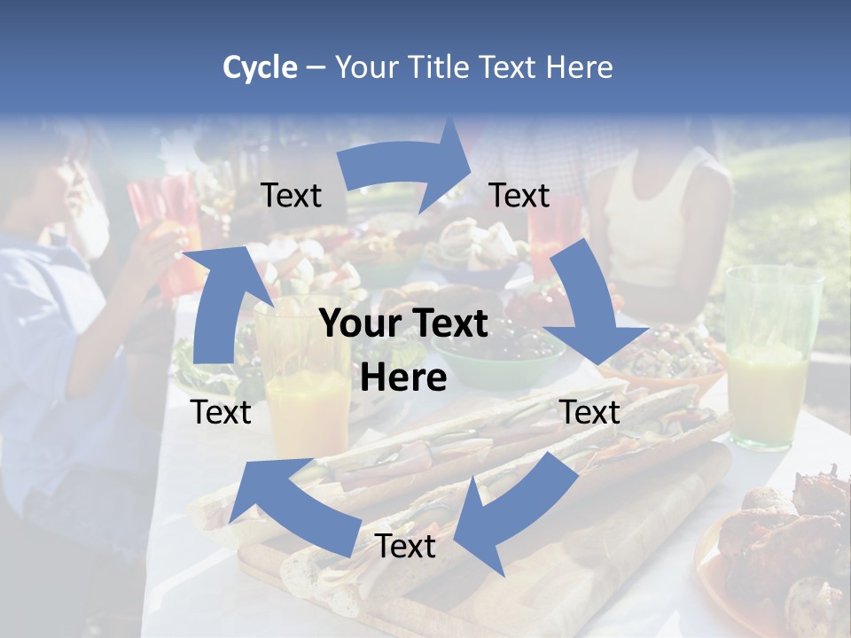 Family Dining Al Fresco PowerPoint Template