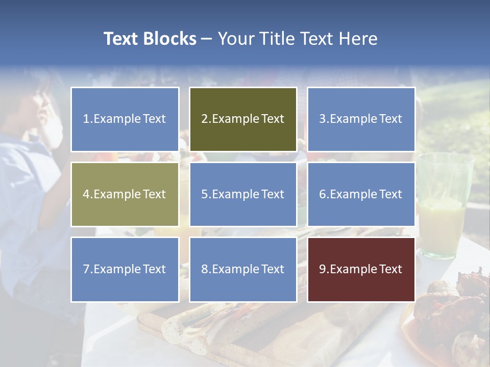 Family Dining Al Fresco PowerPoint Template