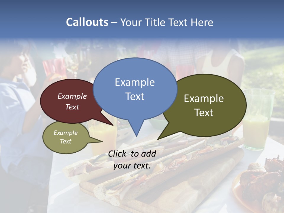 Family Dining Al Fresco PowerPoint Template