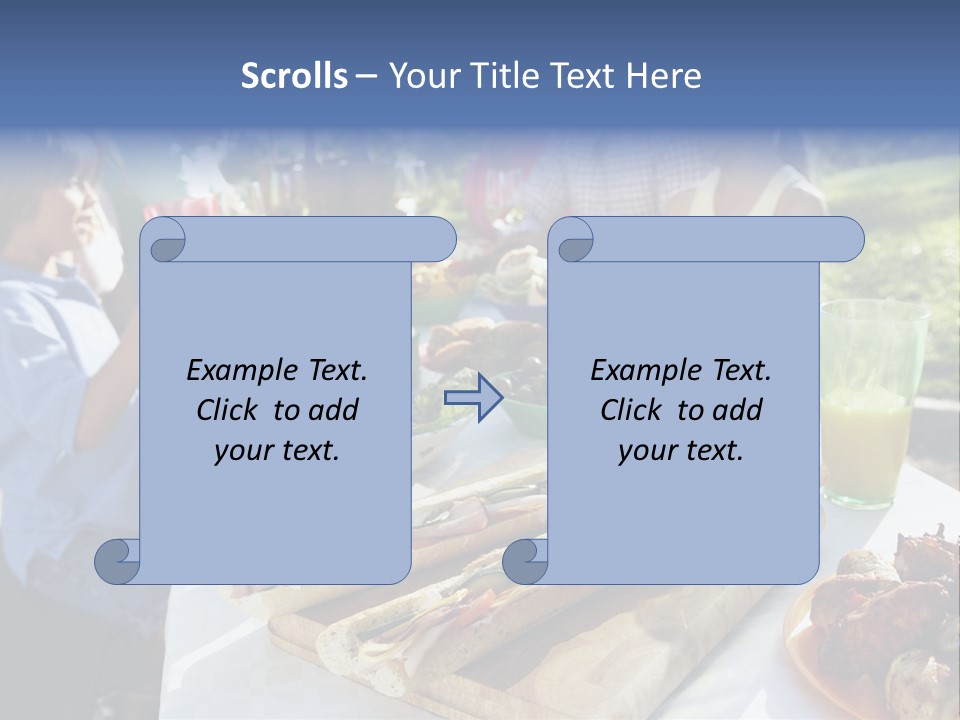 Family Dining Al Fresco PowerPoint Template