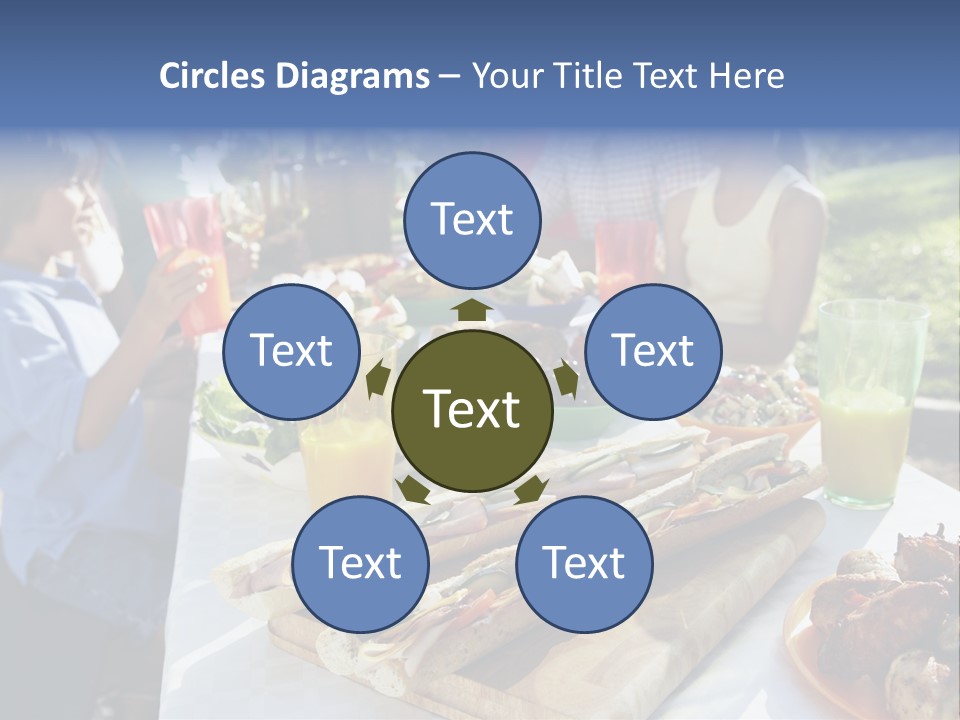 Family Dining Al Fresco PowerPoint Template