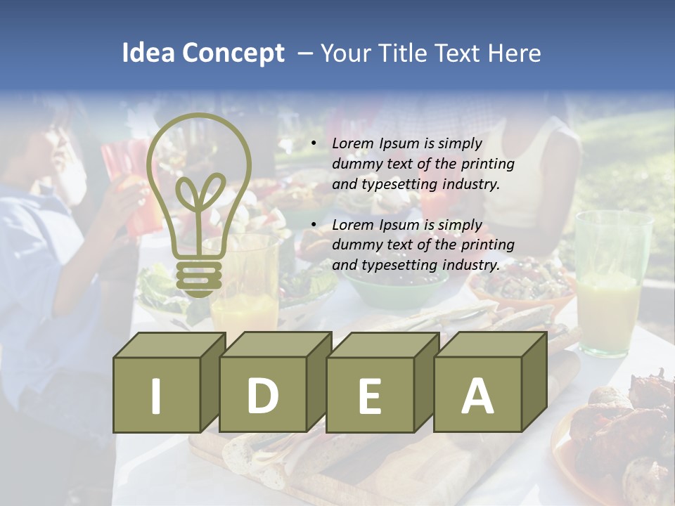 Family Dining Al Fresco PowerPoint Template