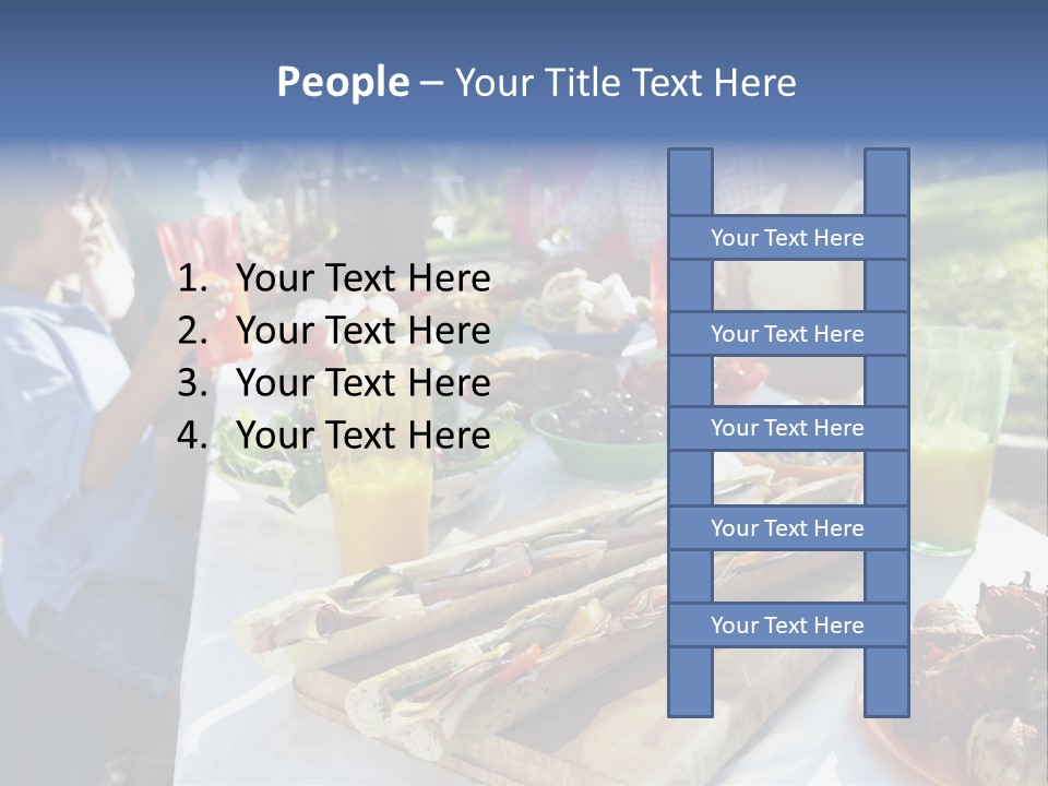 Family Dining Al Fresco PowerPoint Template