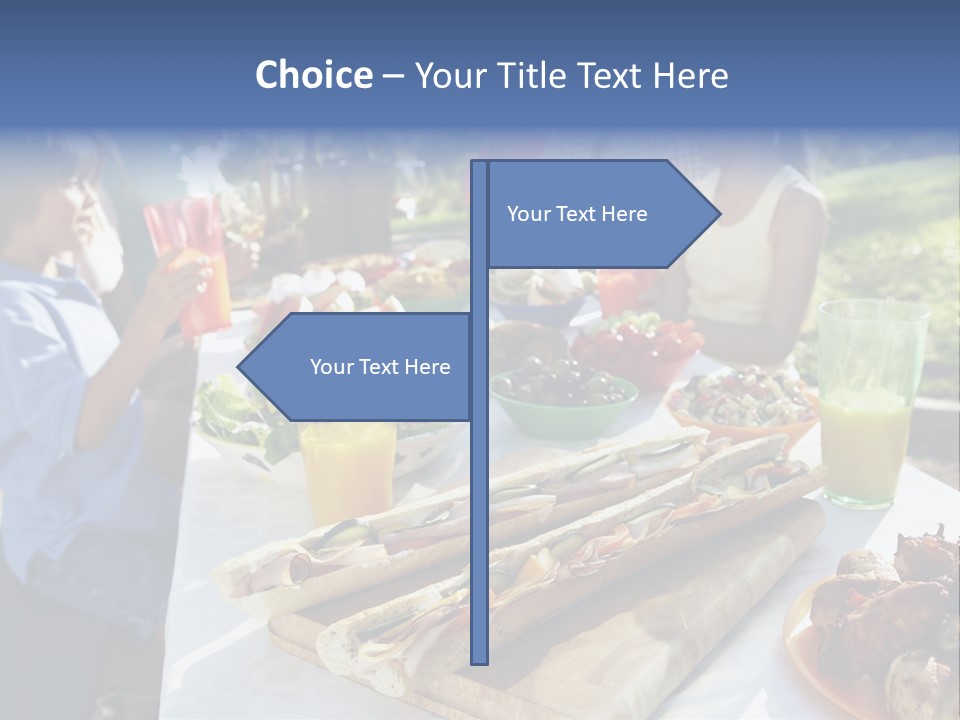 Family Dining Al Fresco PowerPoint Template