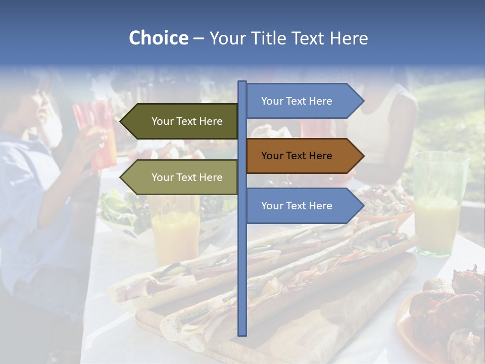 Family Dining Al Fresco PowerPoint Template