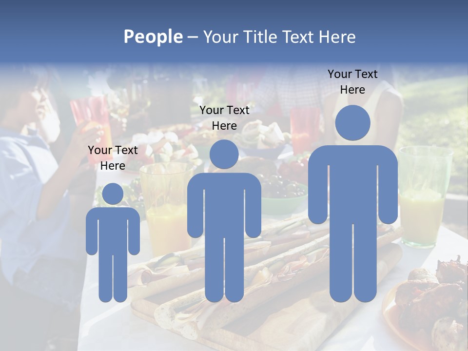 Family Dining Al Fresco PowerPoint Template