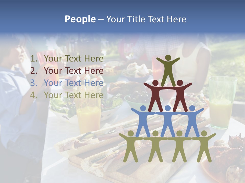 Family Dining Al Fresco PowerPoint Template