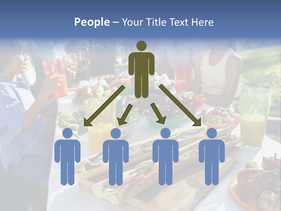 Family Dining Al Fresco PowerPoint Template