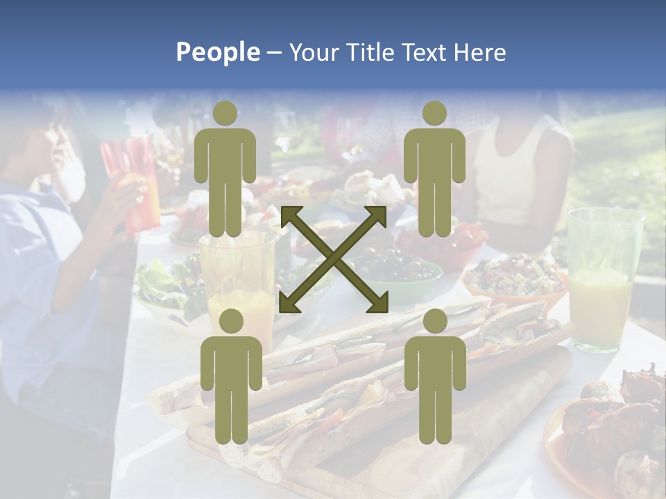 Family Dining Al Fresco PowerPoint Template