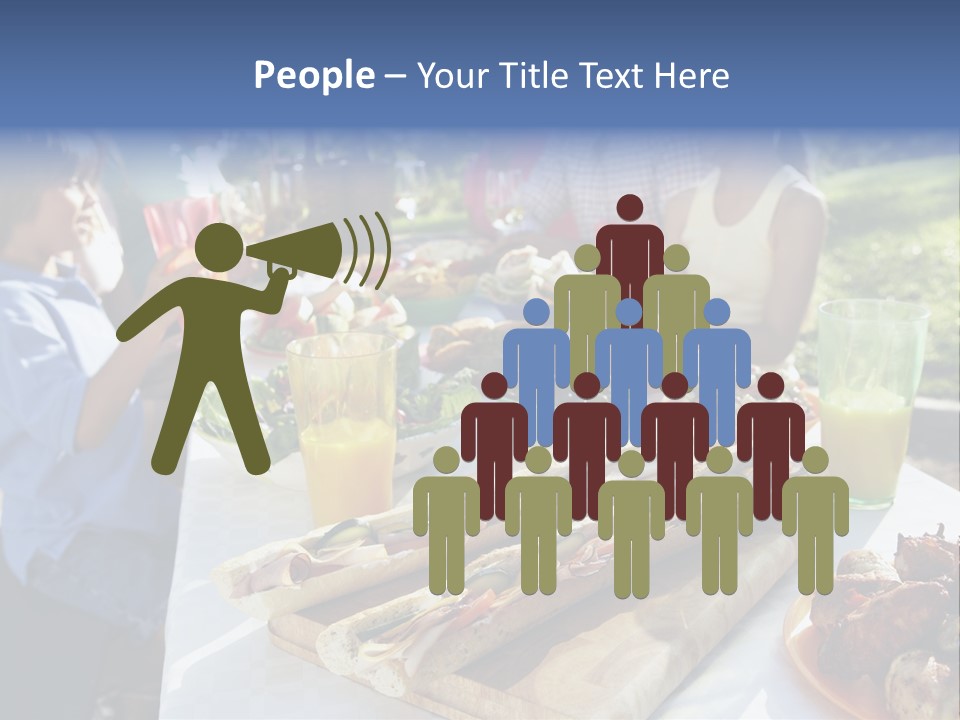 Family Dining Al Fresco PowerPoint Template