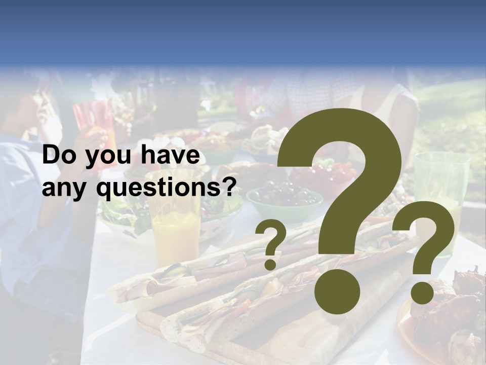 Family Dining Al Fresco PowerPoint Template